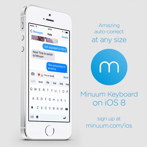 Minuum keyboard for iOS 8