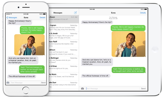 Continuity messaging for iOS 8