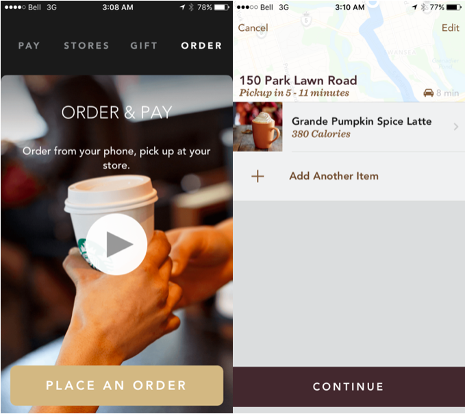 starbucks canada mobile order pay mobilesyrup