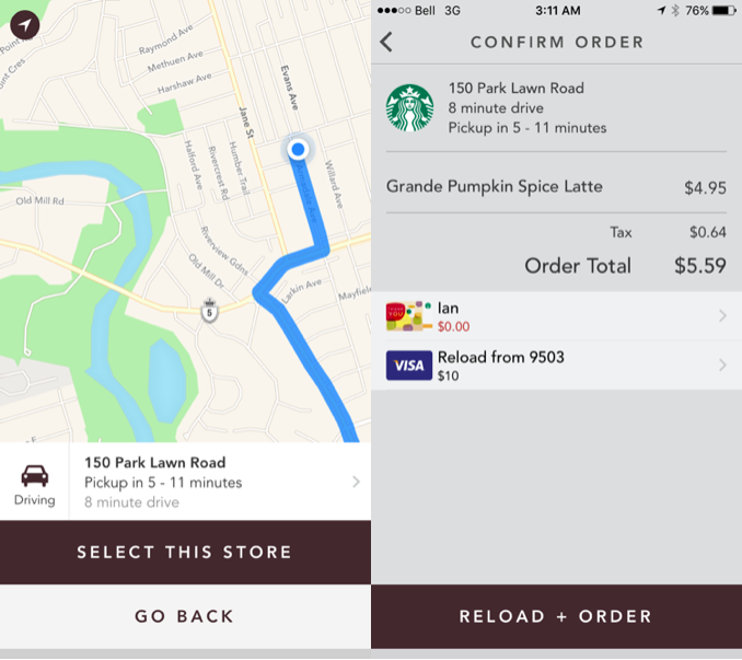 starbucks canada mobile order pay mobilesyrup1