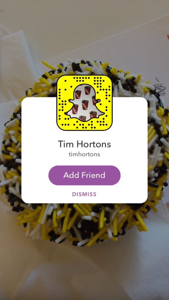 Tim Hortons Snapchat