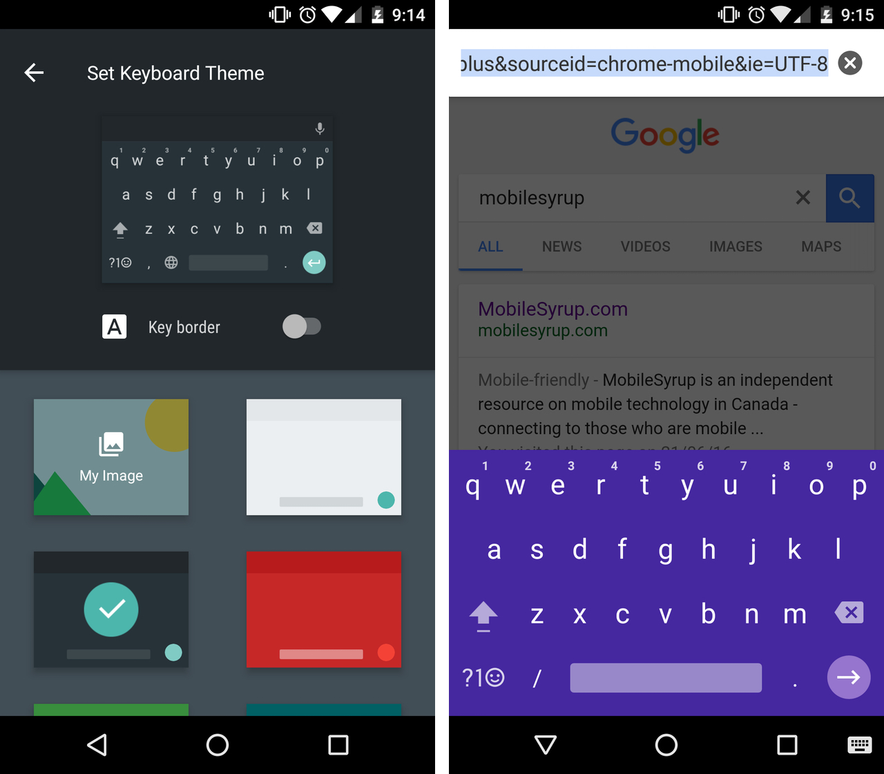 Google Keyboard colour theme update