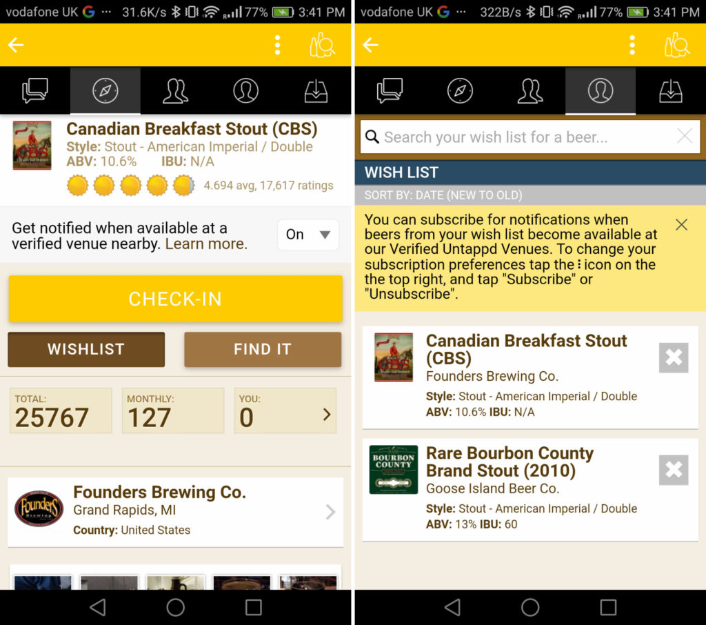 untappd app for beer