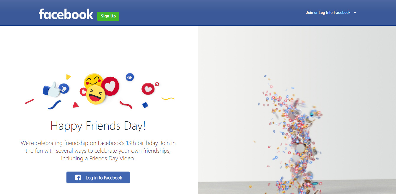 Facebook Friends Day Screenshot
