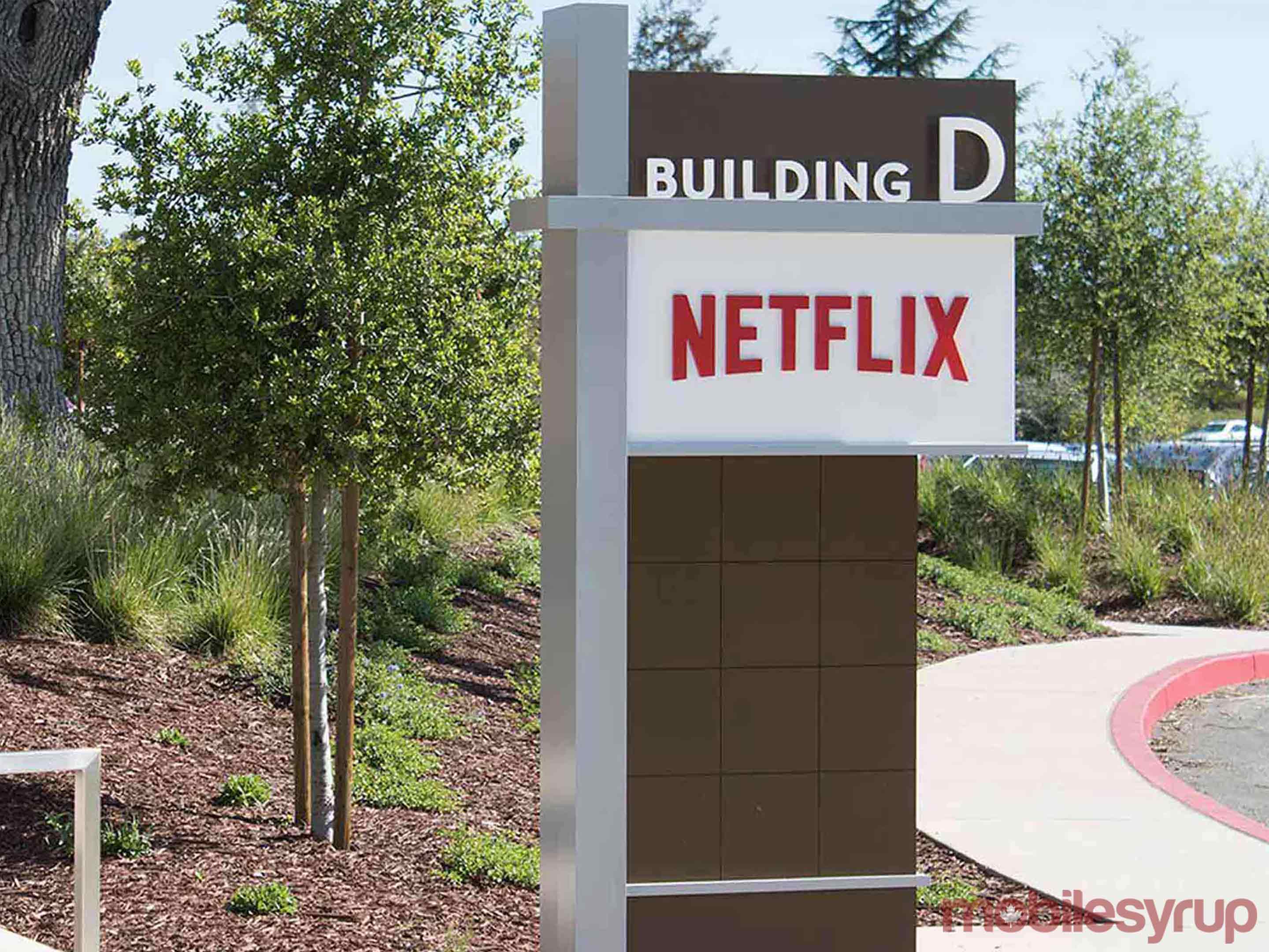 Netflix sign at Netflix's office