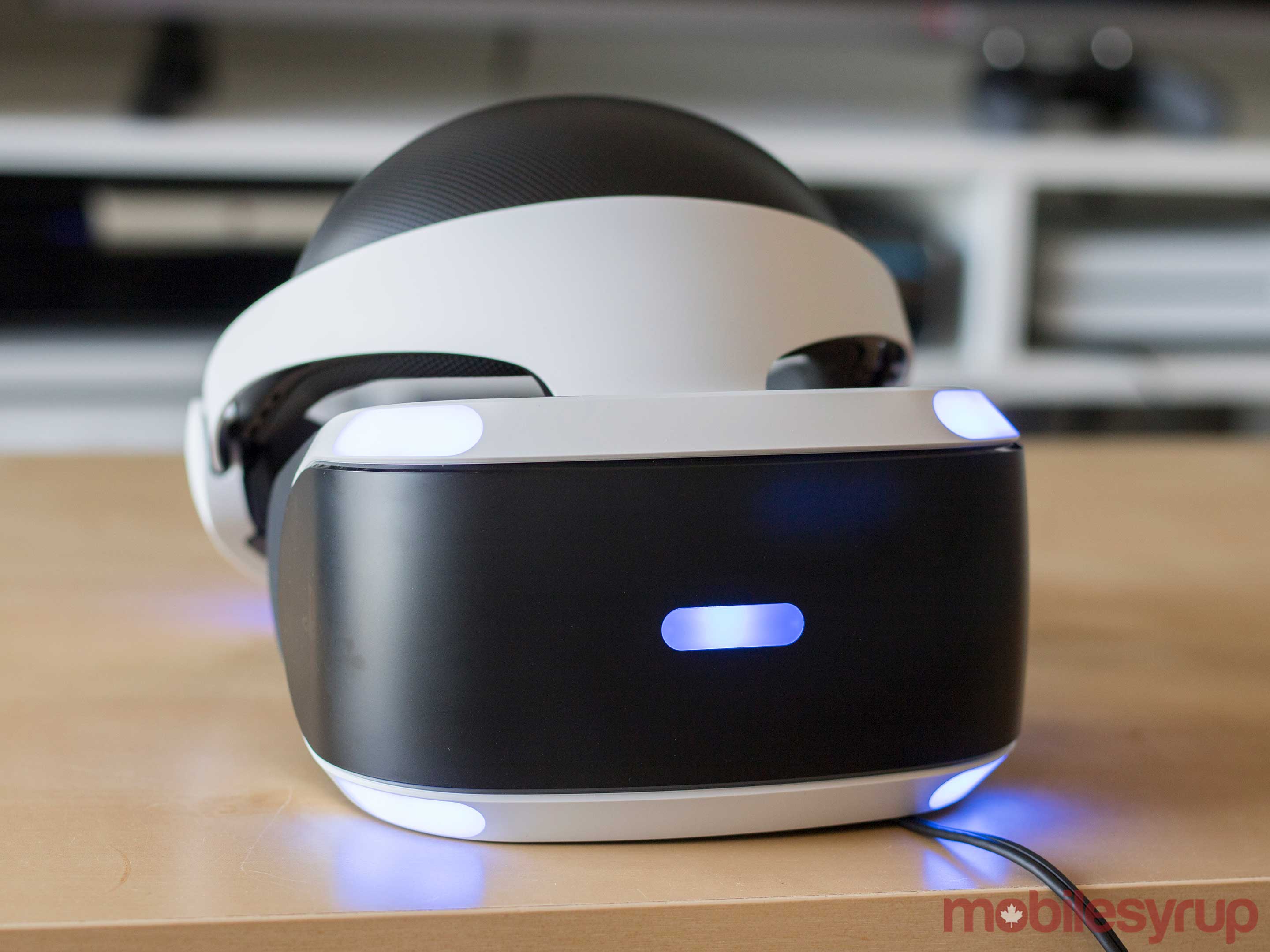 Front view of Sony's PlayStation VR headset