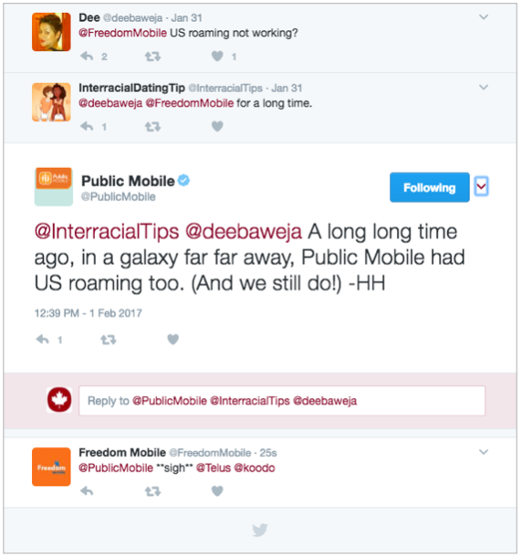 Public Mobile and Freedom Mobile Twitter Battle