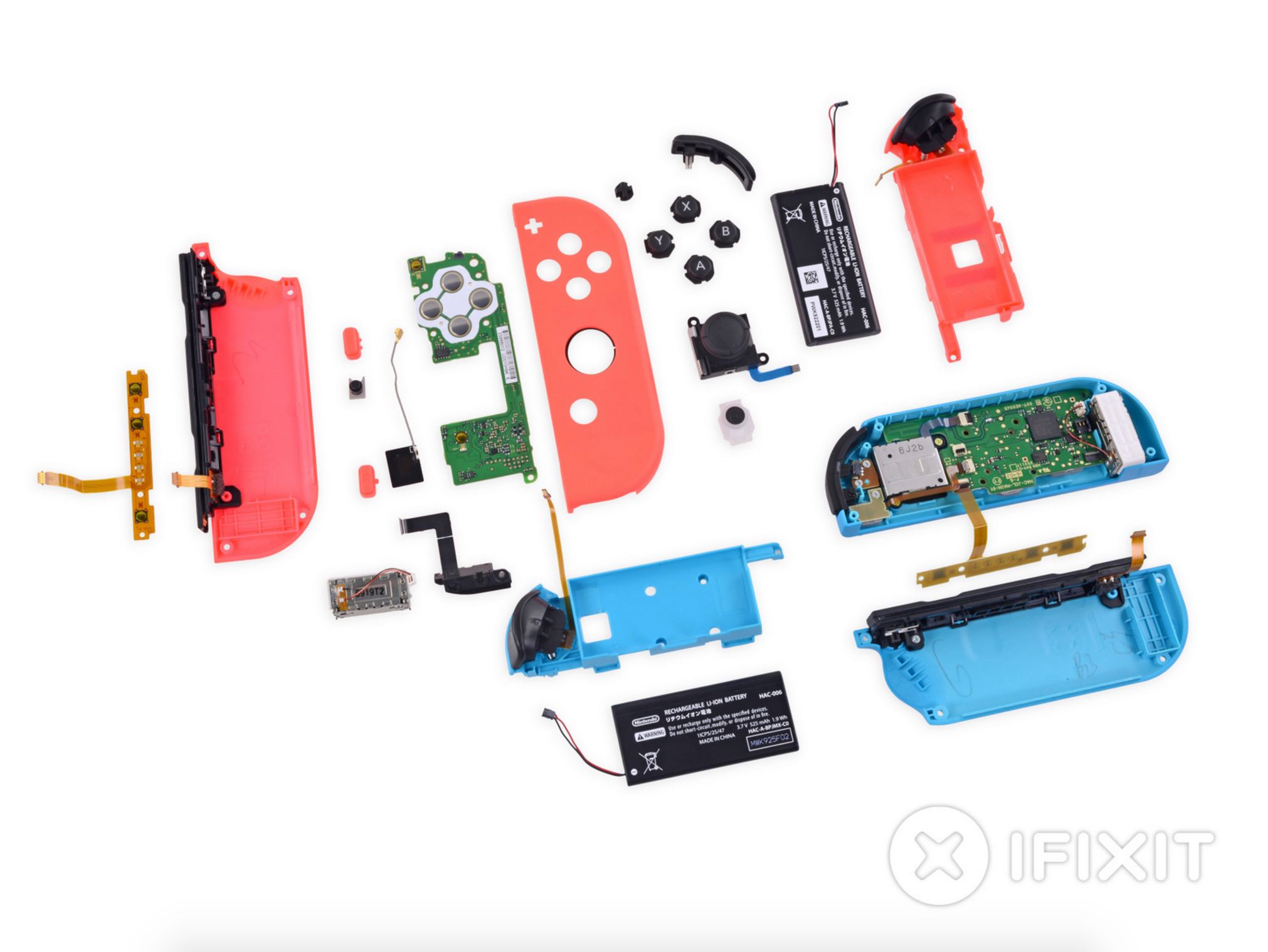 Switch Joy-con controllers disassembled 
