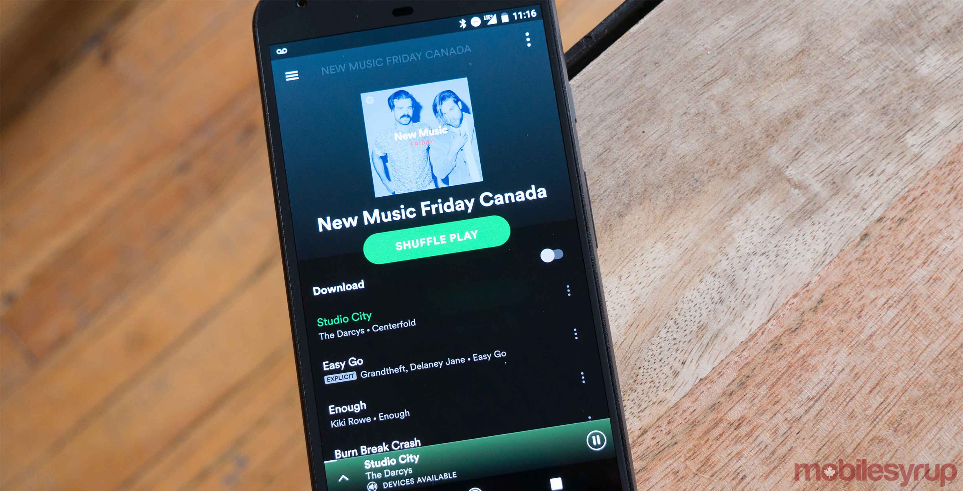 Spotify app on an iPhone