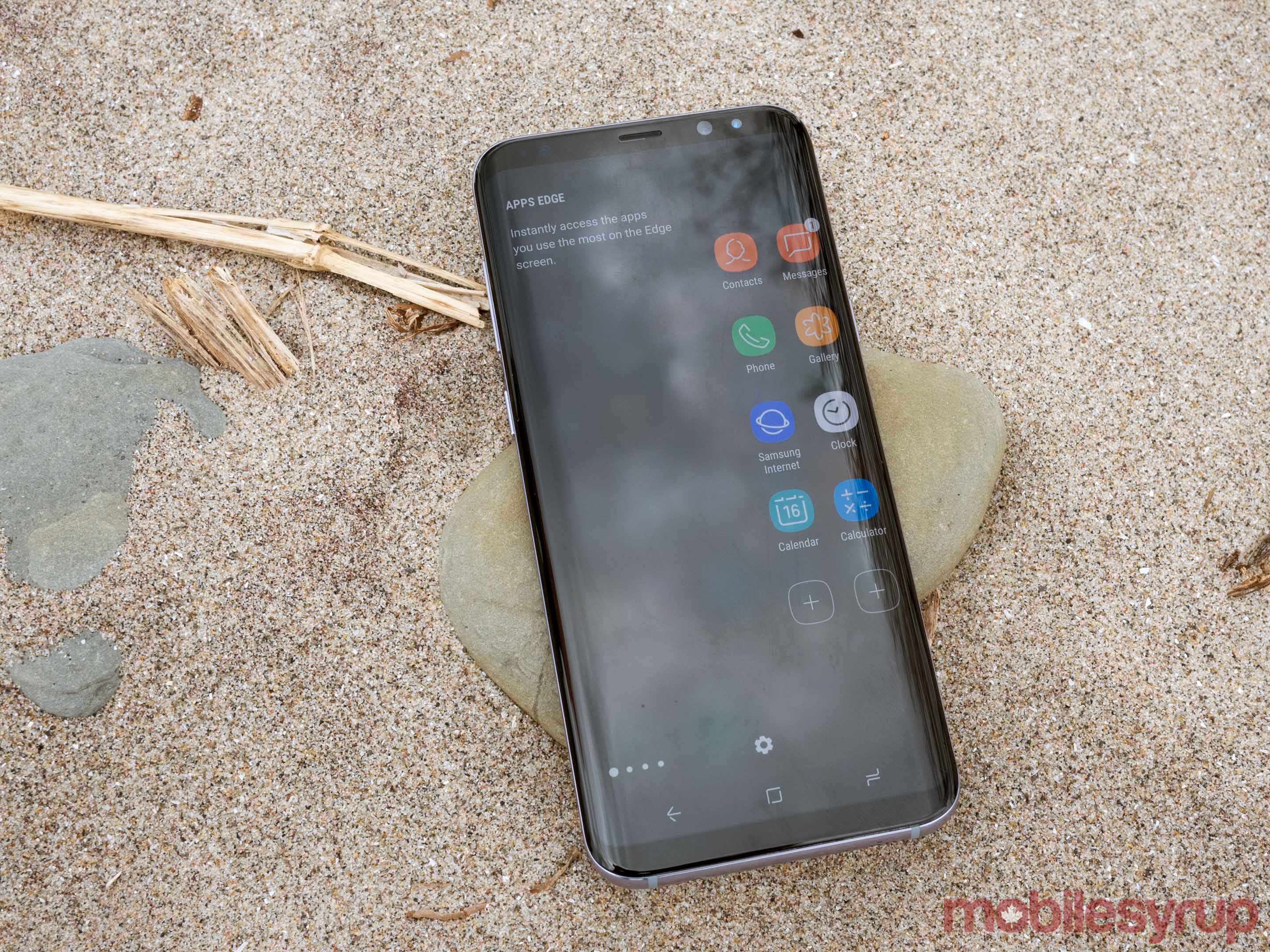 Galaxy S8 on beach sand