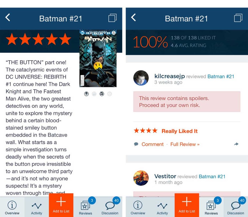 Comic Geeks app Batman 21