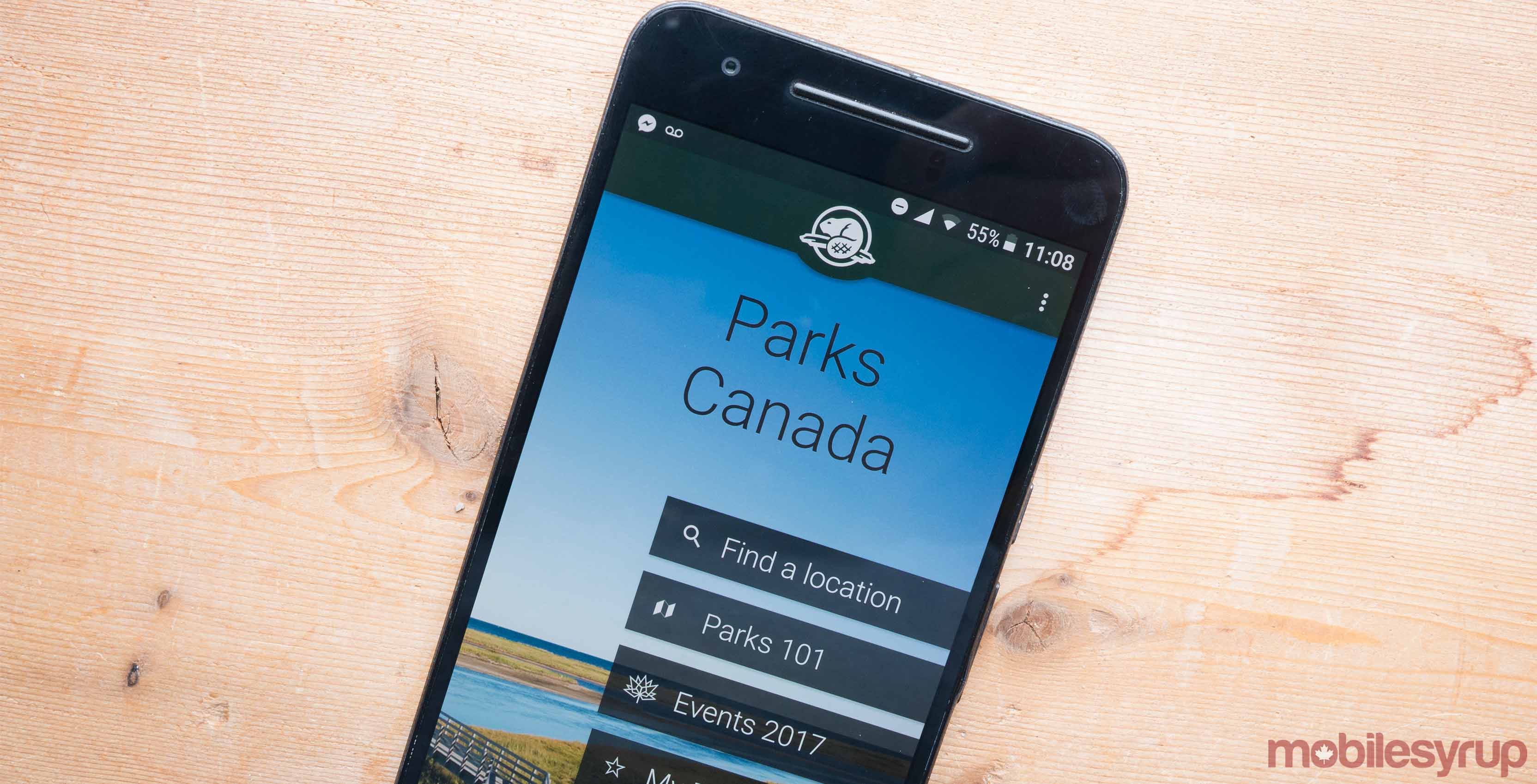 Parks Canada App on nexus 6P