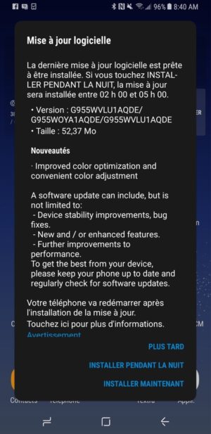 Galaxy S8 Red Tint Bell Update