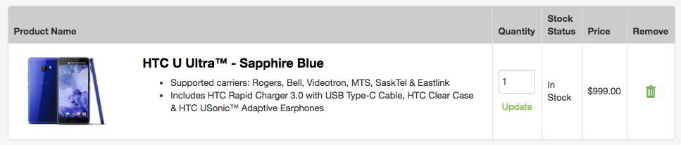 HTC U11 pricing