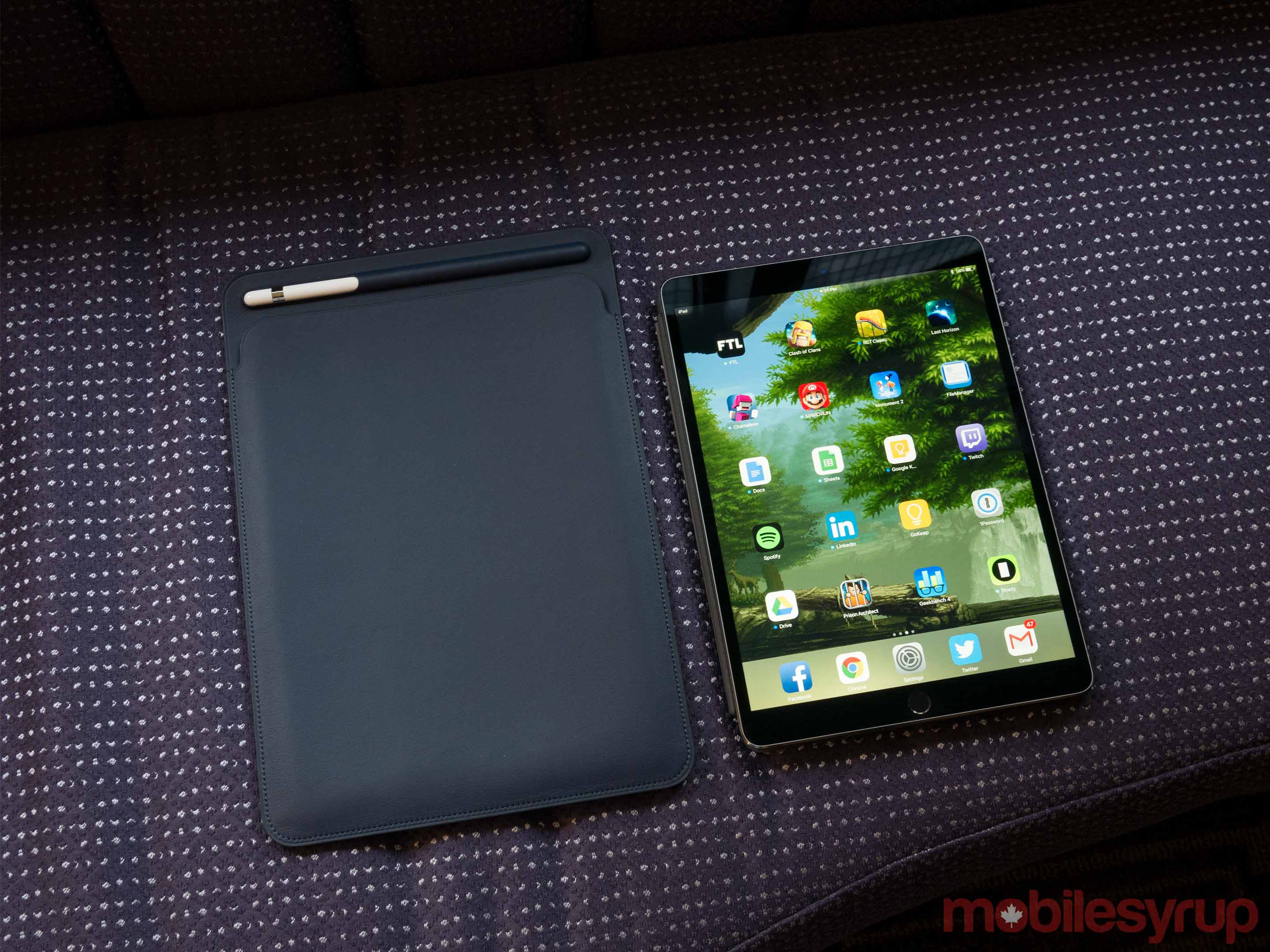 10.5-inch iPad with folio case