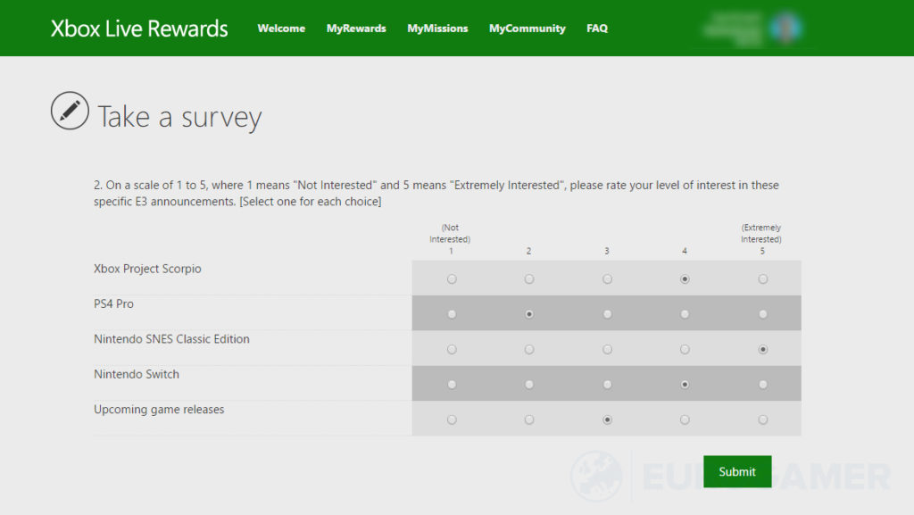 Xbox SNES survey