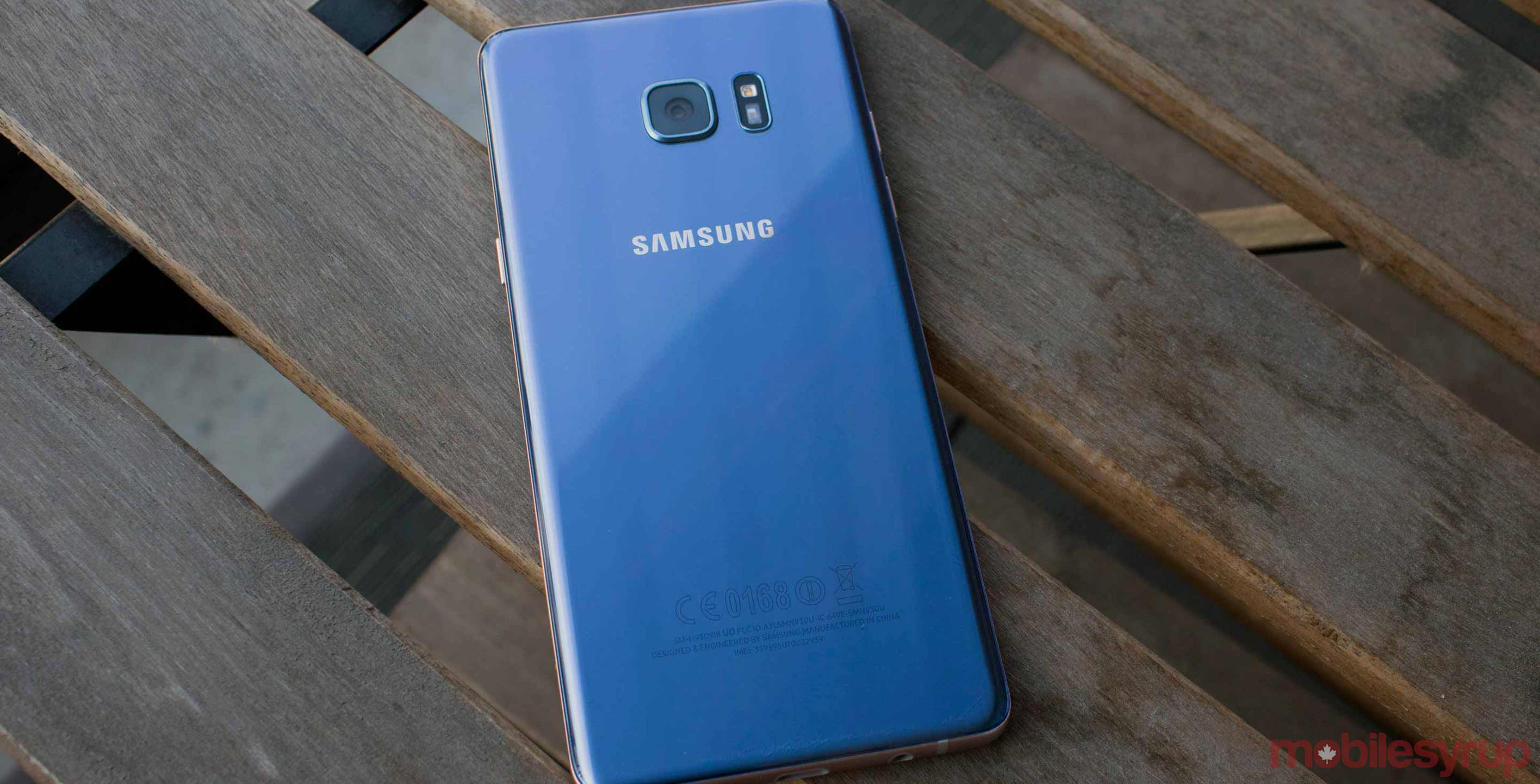Rear of Samsung Galaxy Note 7