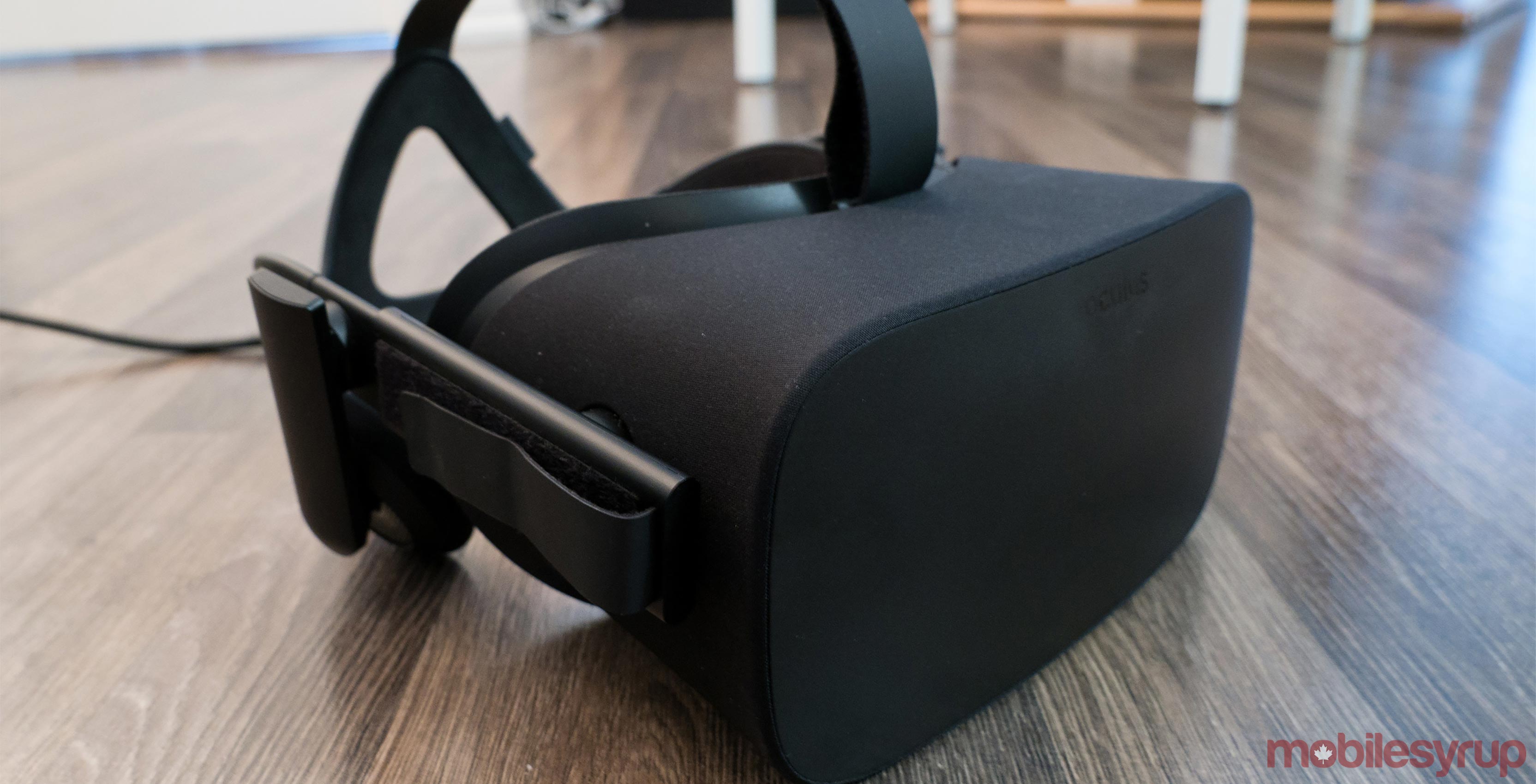 Oculus Rift VR headset on floor