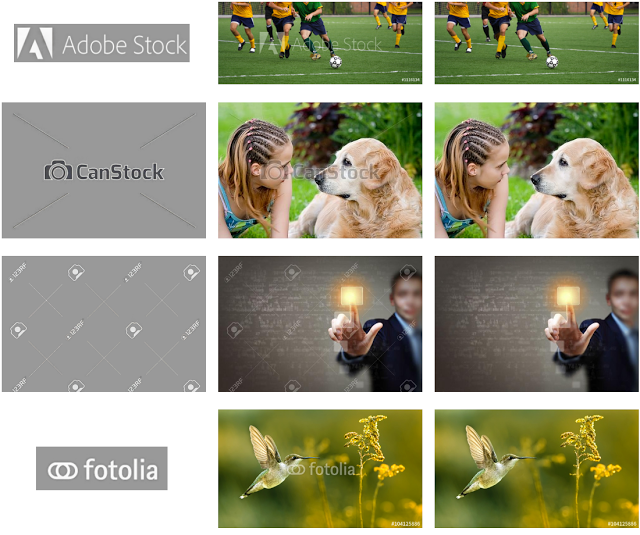 An image showing edited stock photos without watermarks