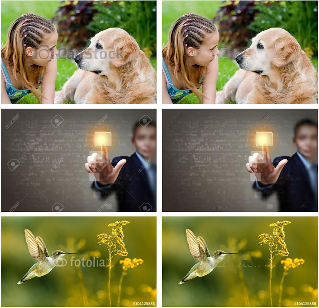 An image showing edited stock photos with visible watermark artifacts