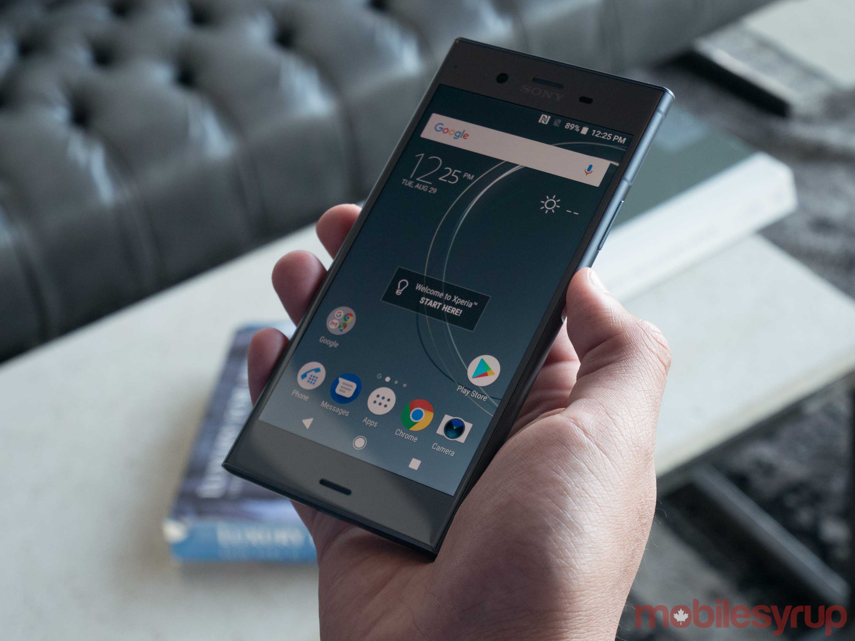 Am image showing the Sony Xperia XZ1 and its massive bezels