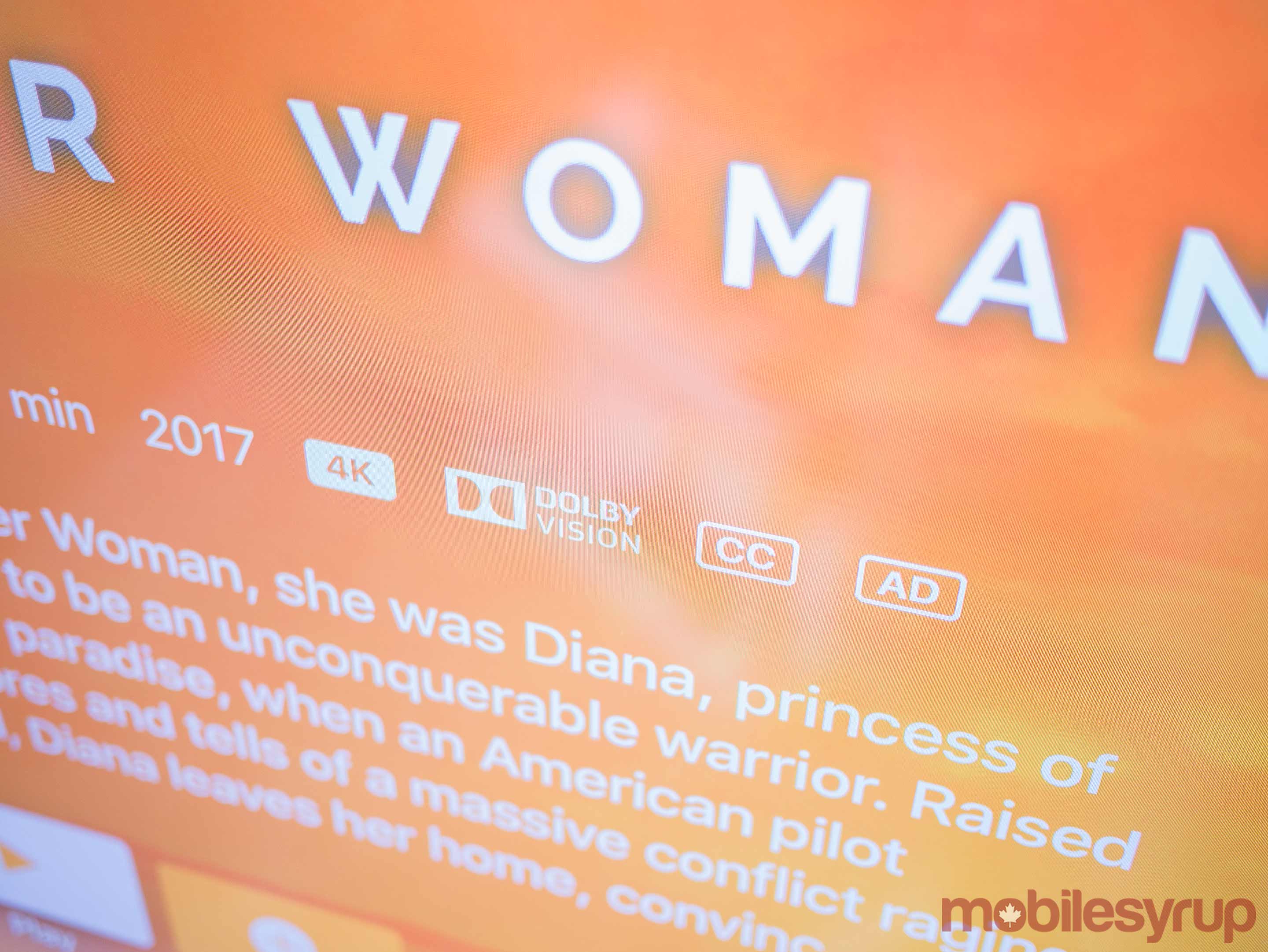 Apple TV 4K Dolby Vision Wonder Woman