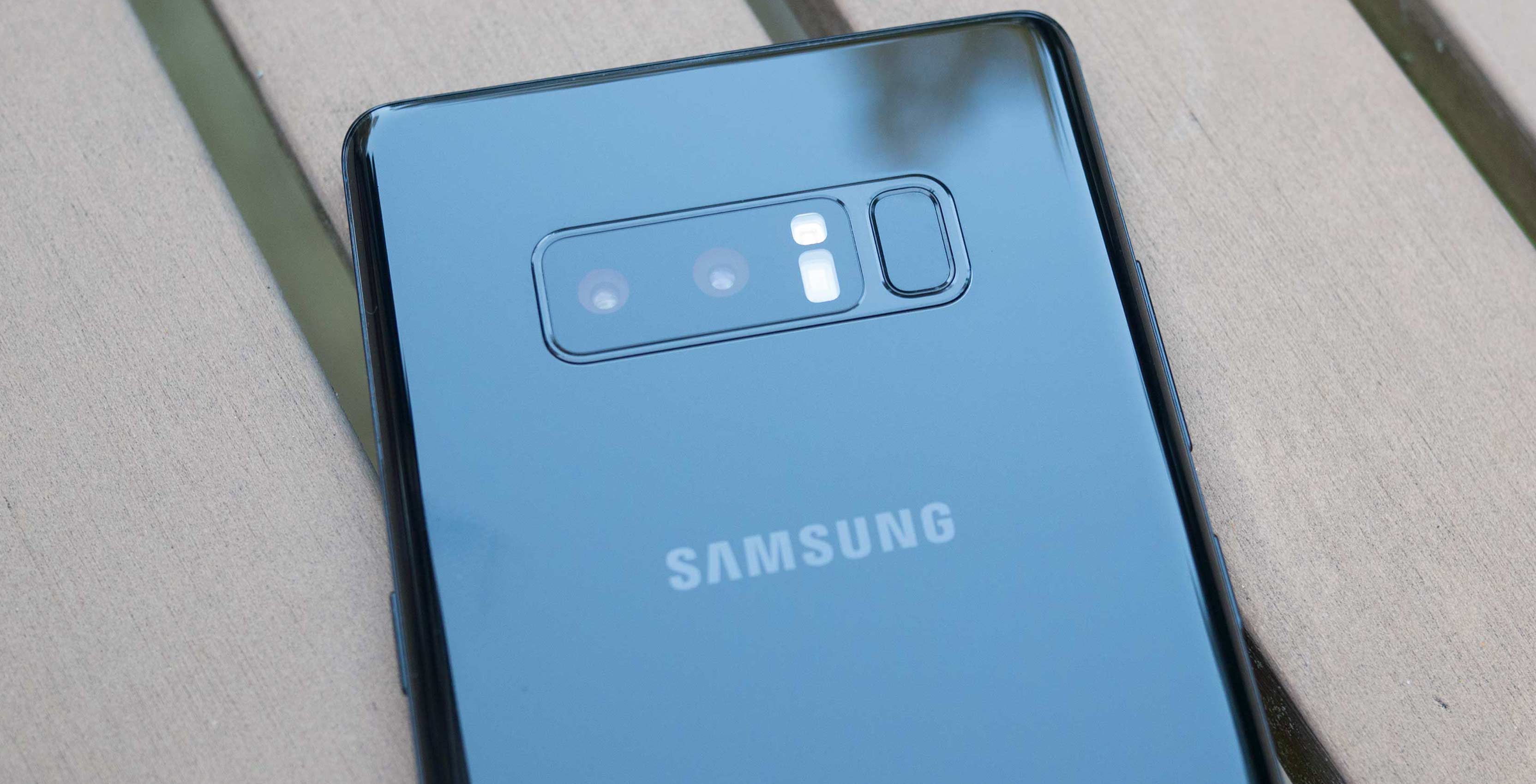 Back of Samsung Galaxy Note 8 smartphone