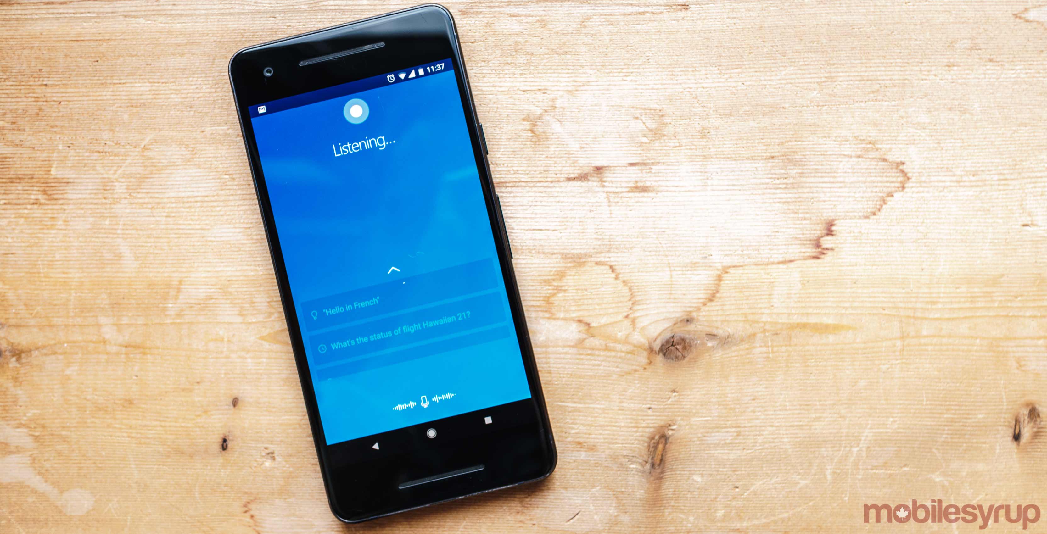 Cortana running on an Android smartphone