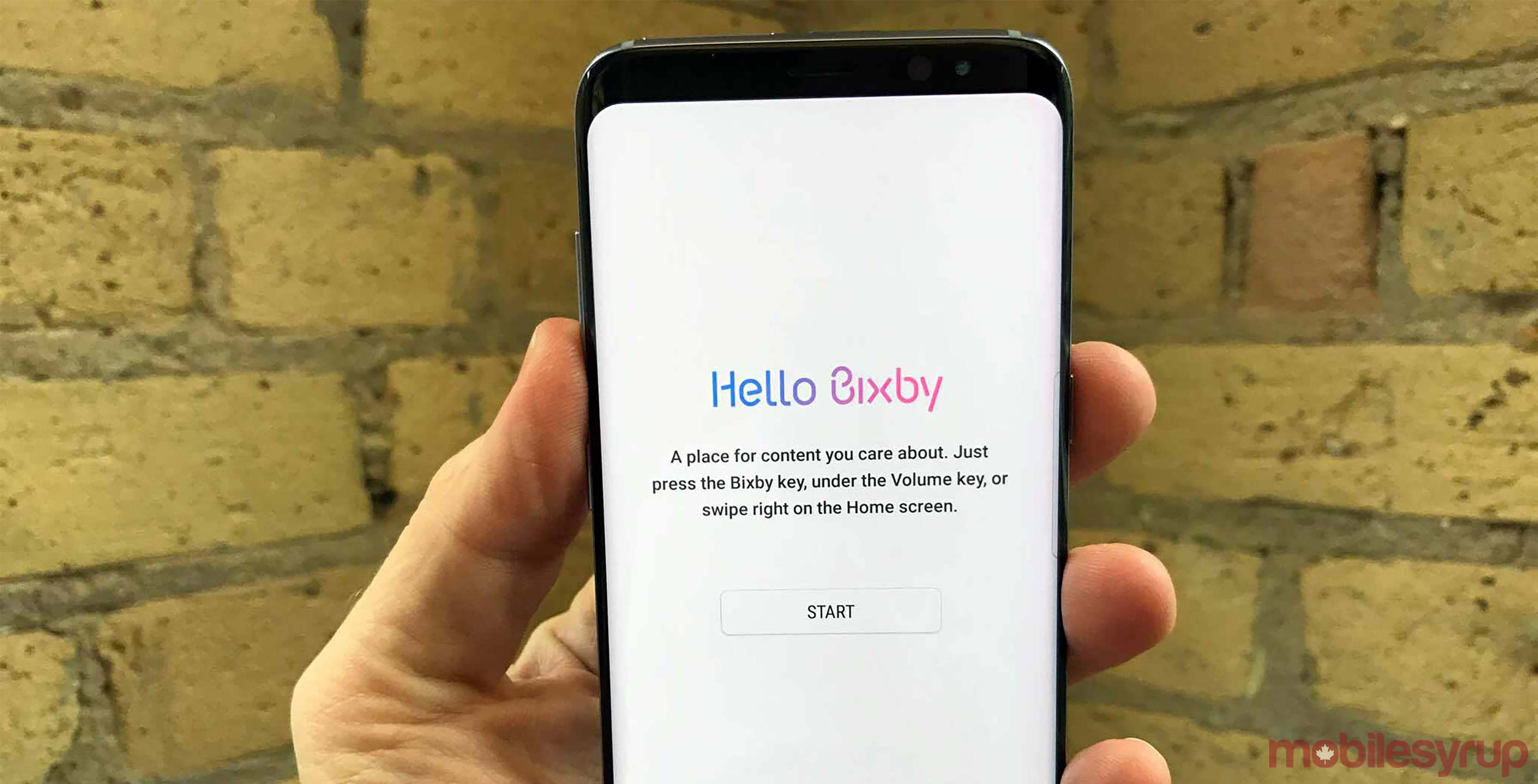 Hello Bixby screen on the S8+