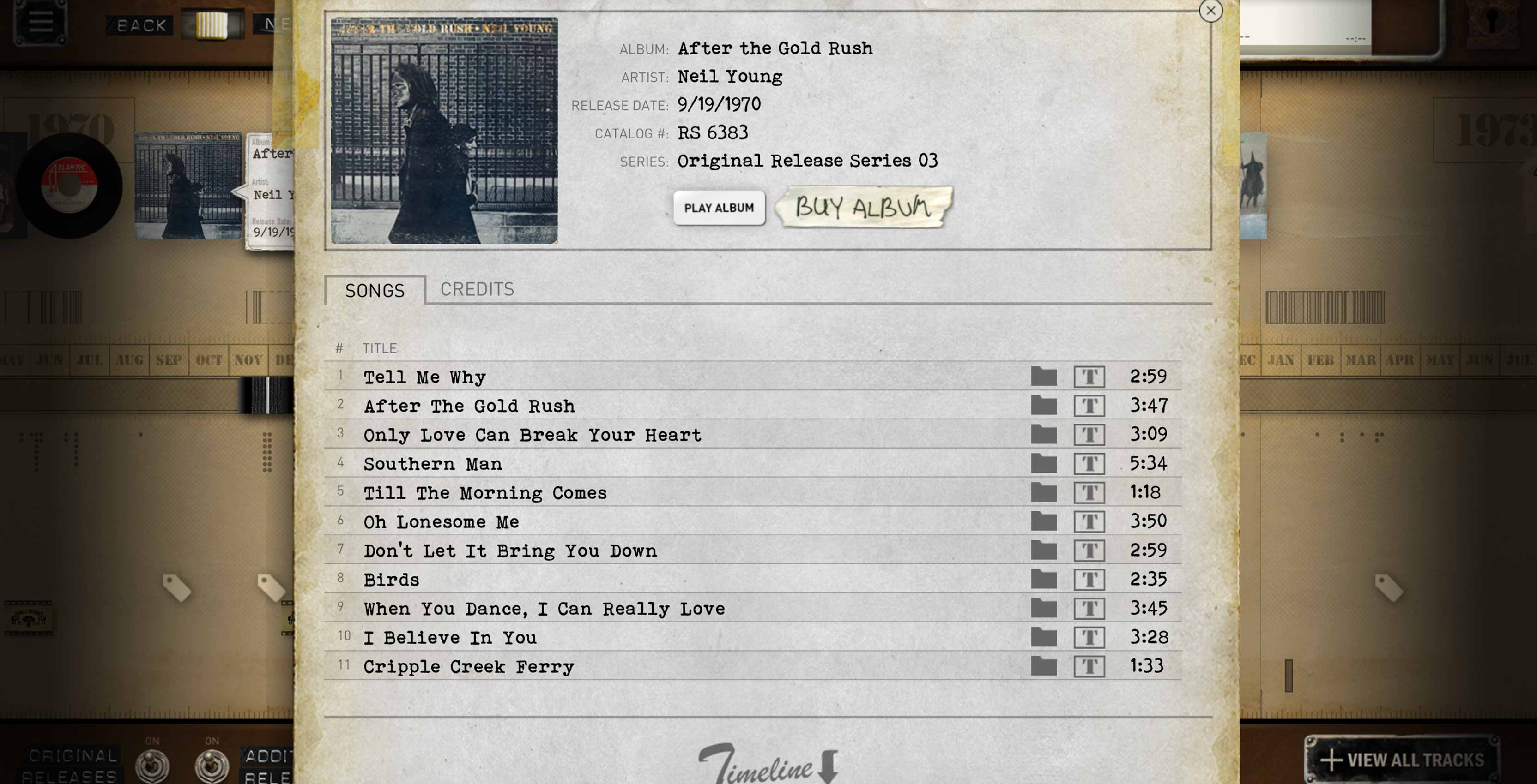 A screenshot of the Neil Young Archives