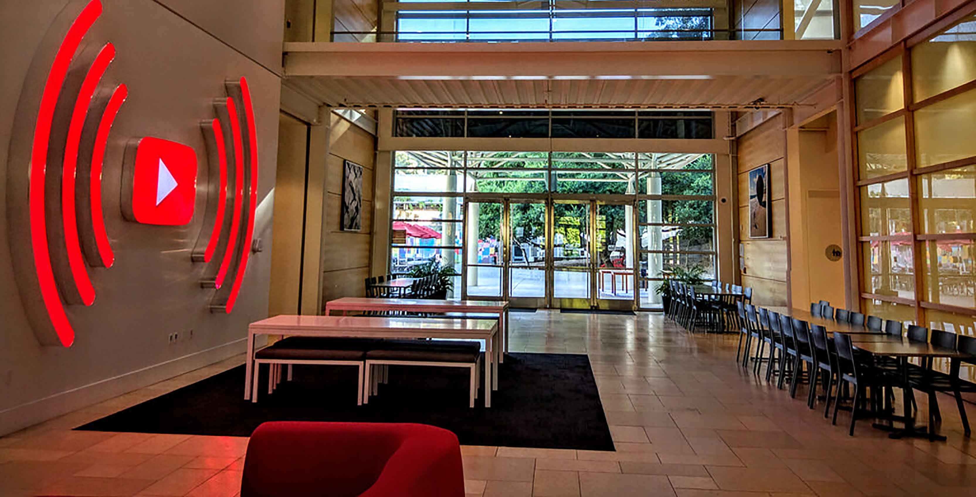 YouTube HQ with logo