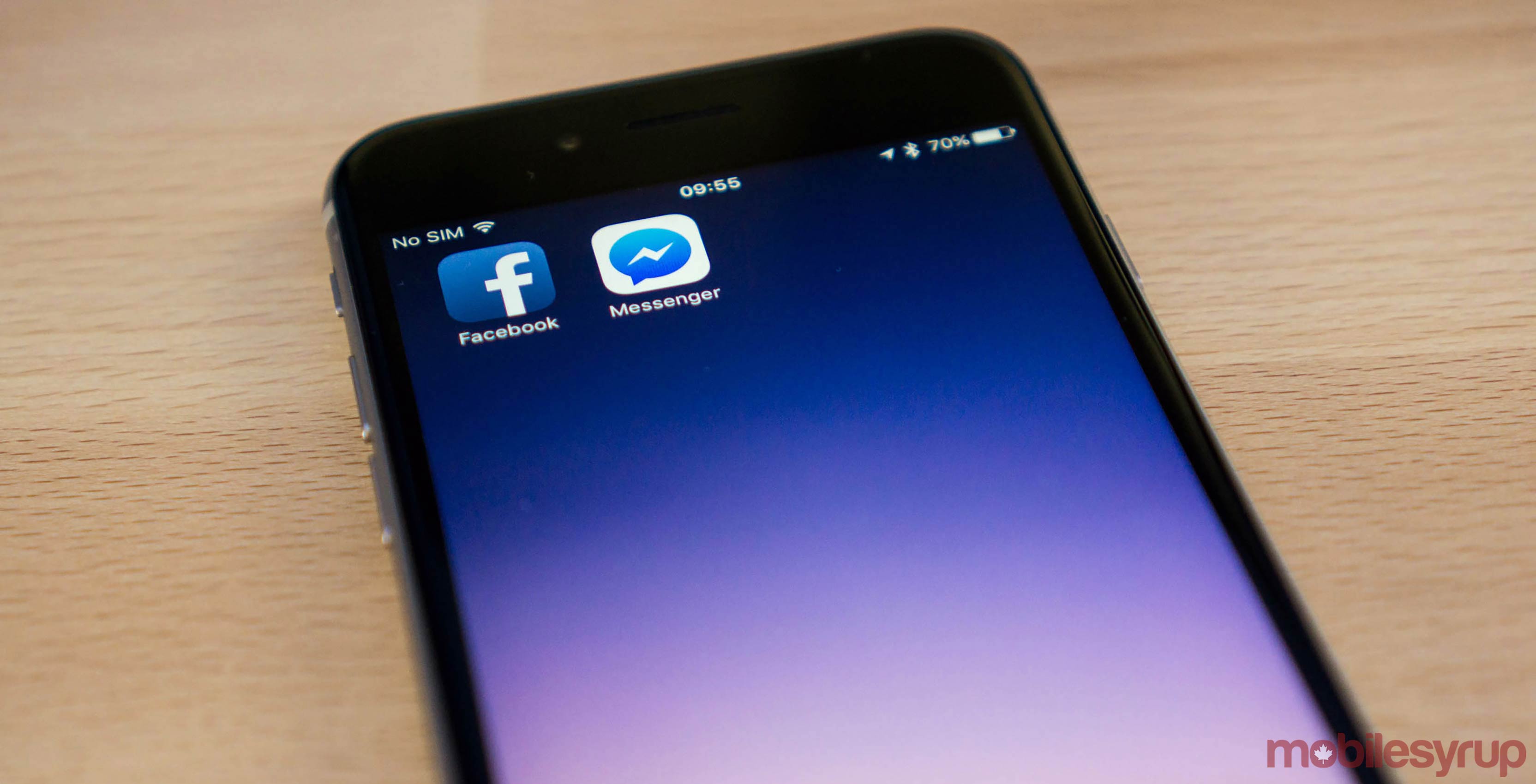 Facebook Messenger app on phone