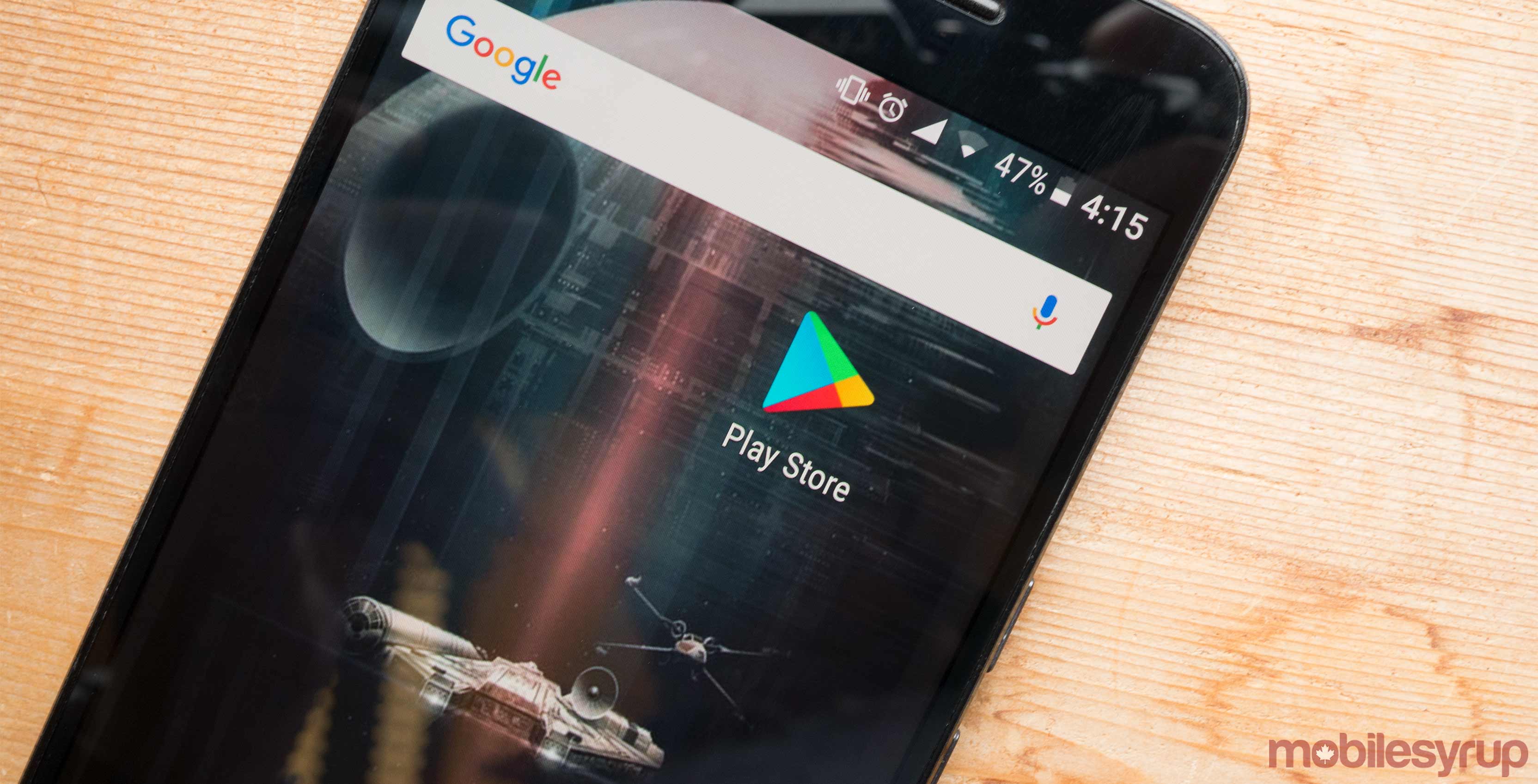 Google Play Store icon on phone