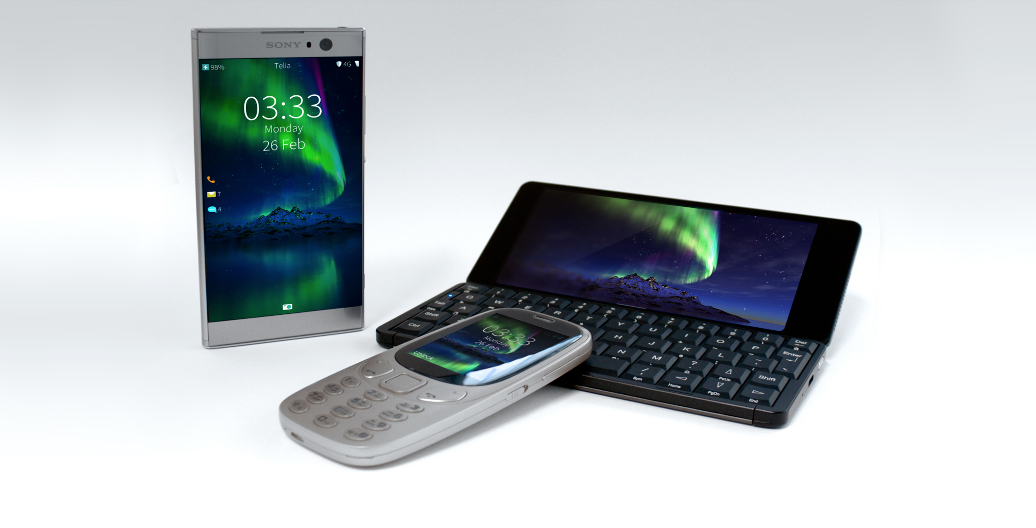 A trio of phones running Sailfish OS