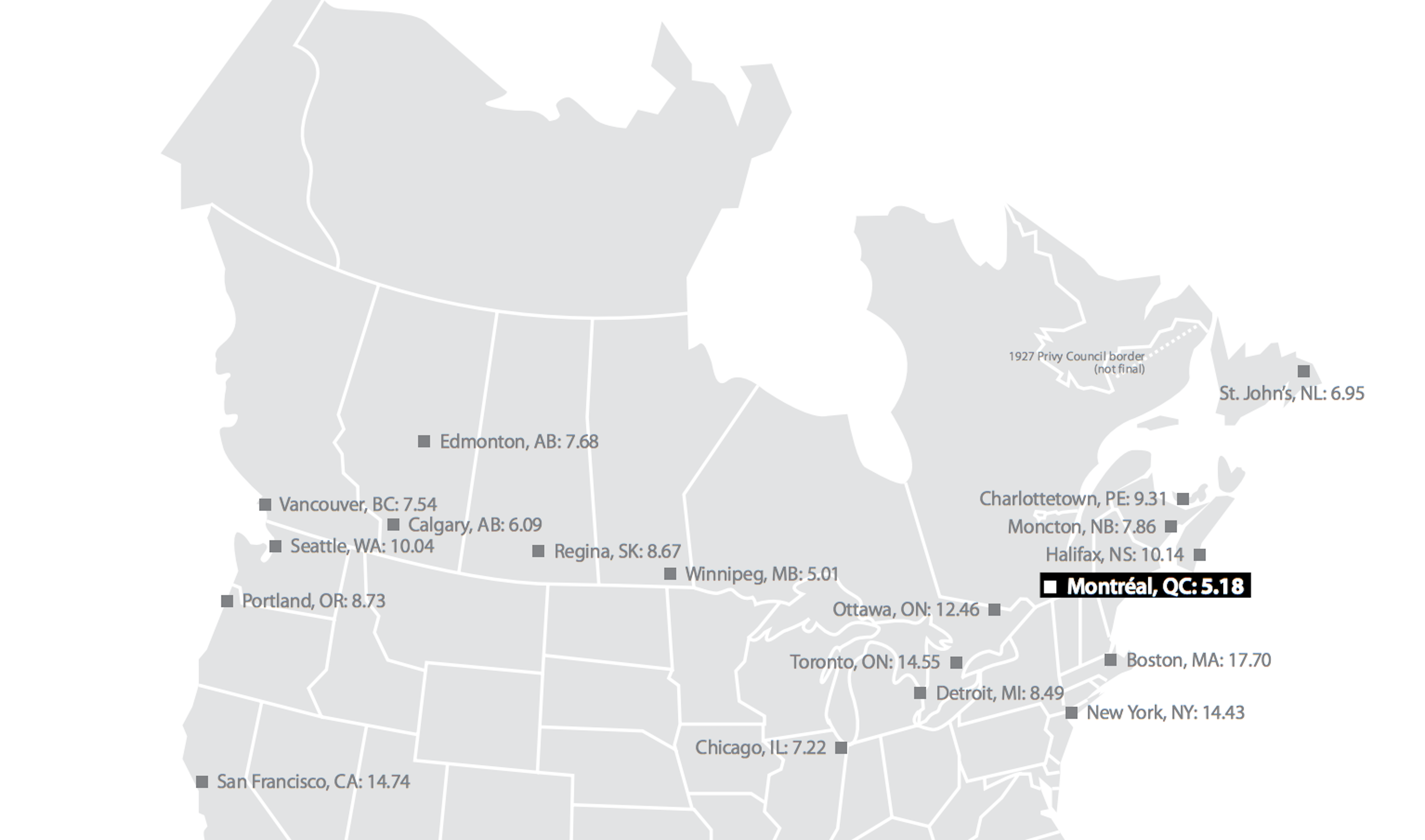A Comparison of large-power energy prices in North America via Hydro Quebec