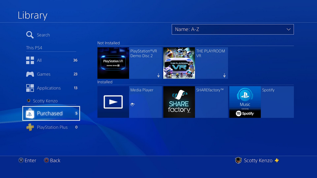 PS4 library UI update