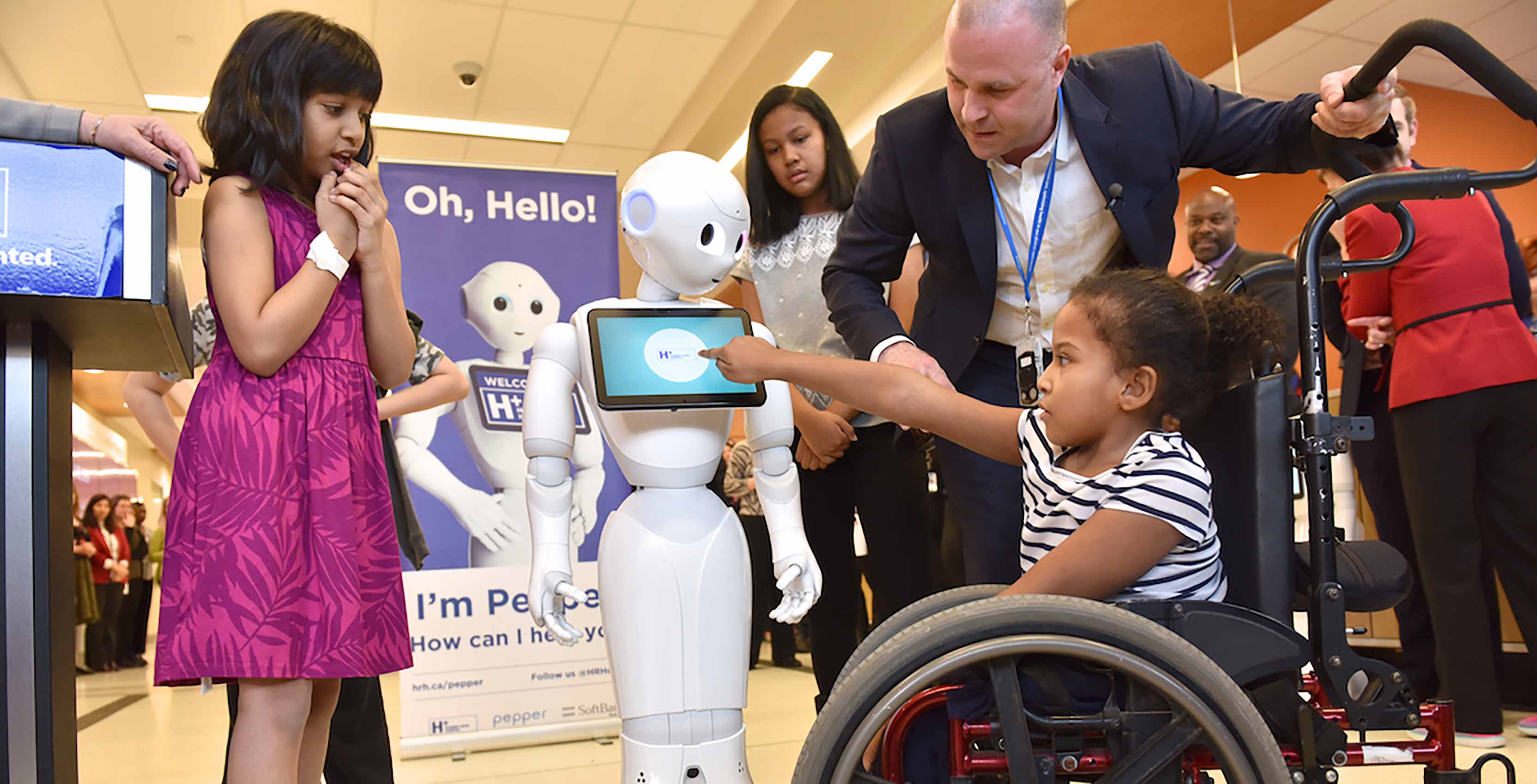 Pepper the robot with kids