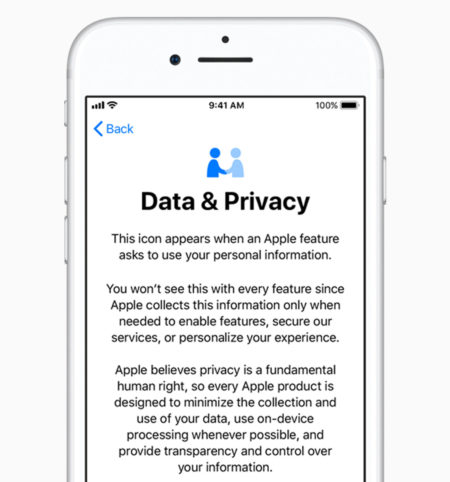Data and Privacy iOS 11.3 features