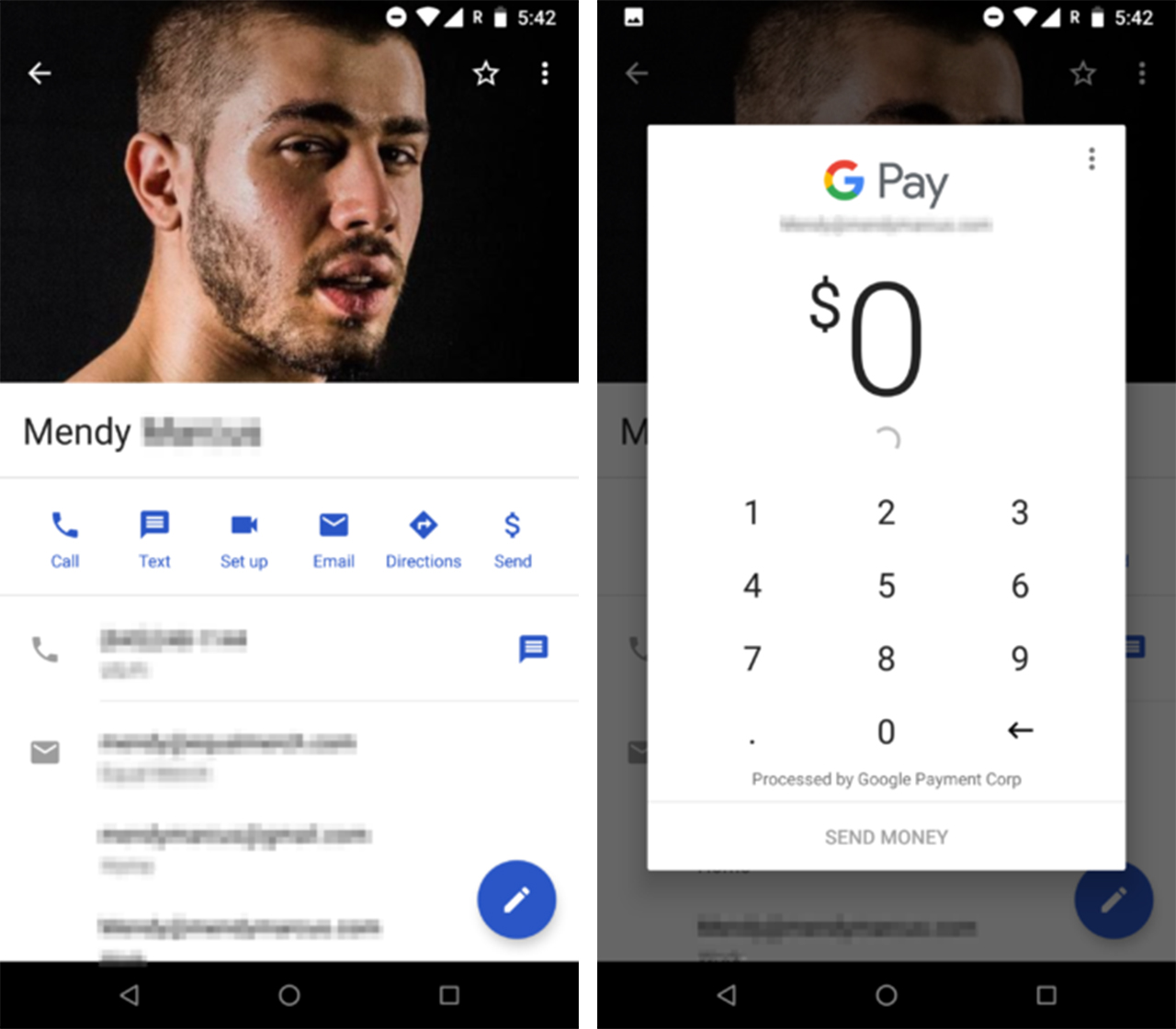 Screenshots from an <i>Android Police<i/> reader who has access to the new Google Pay features