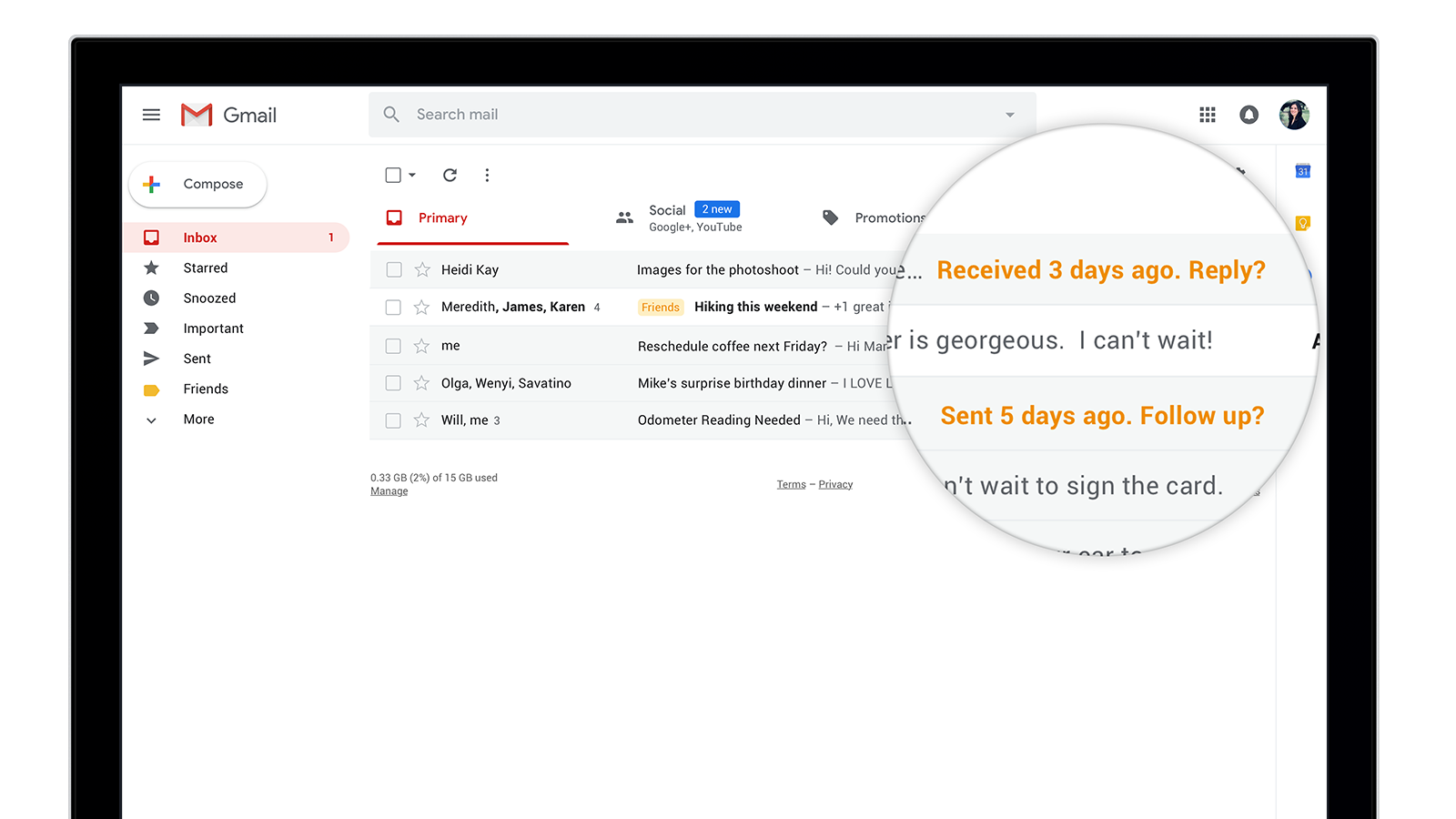 gmail's new nudge feature