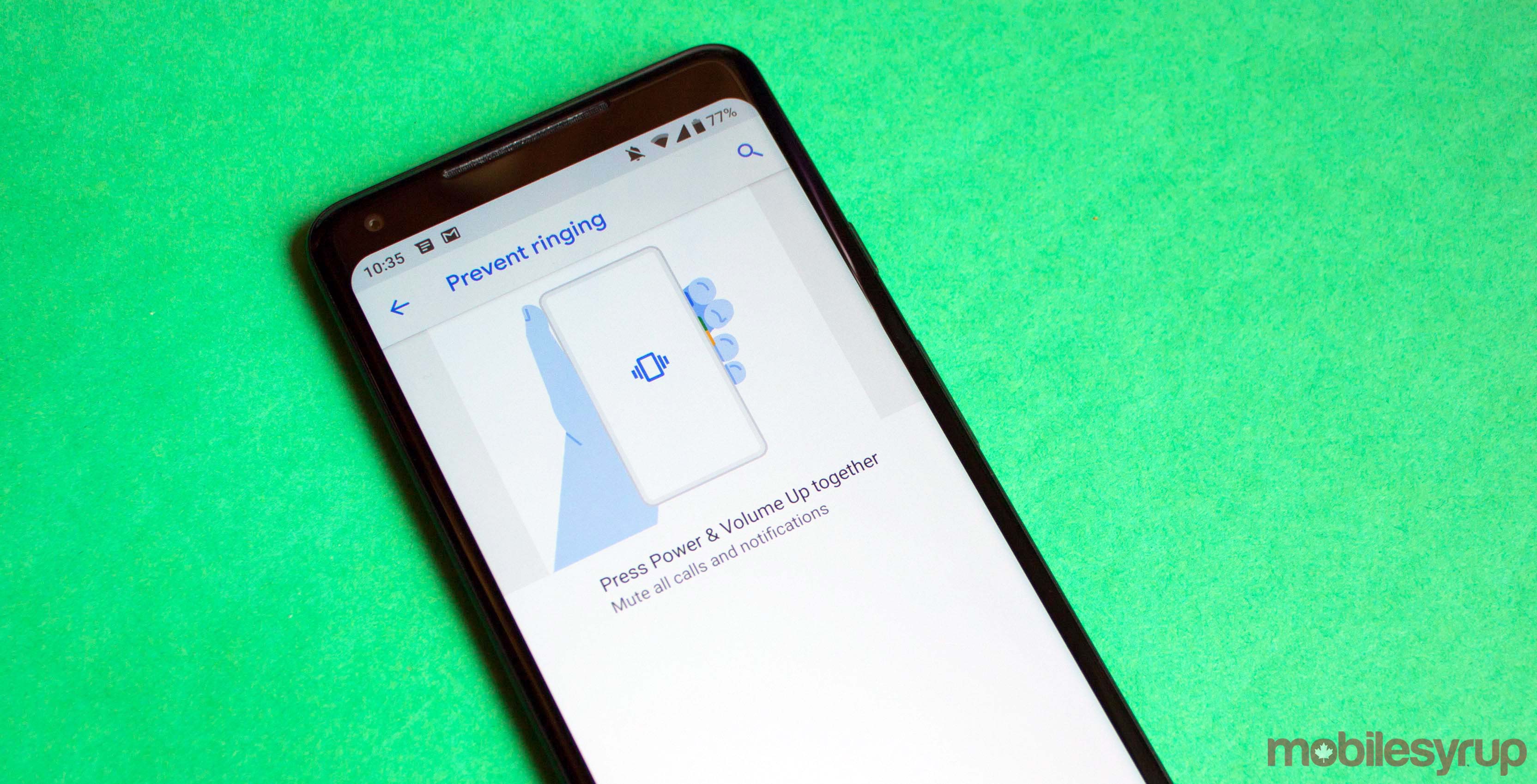 Prevent Ringing, Android P