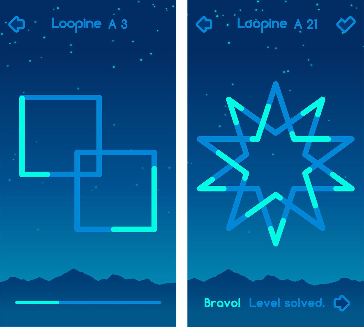 Loopine level 3 and 21