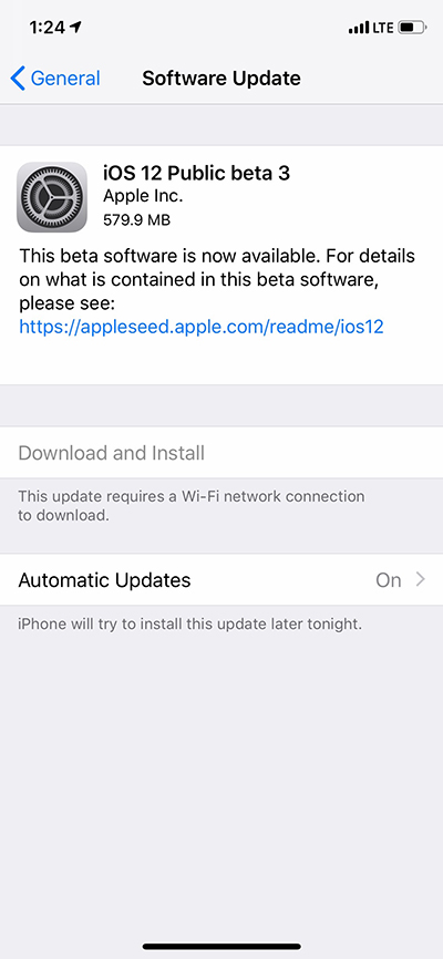 iOS 12 PUblic Beta