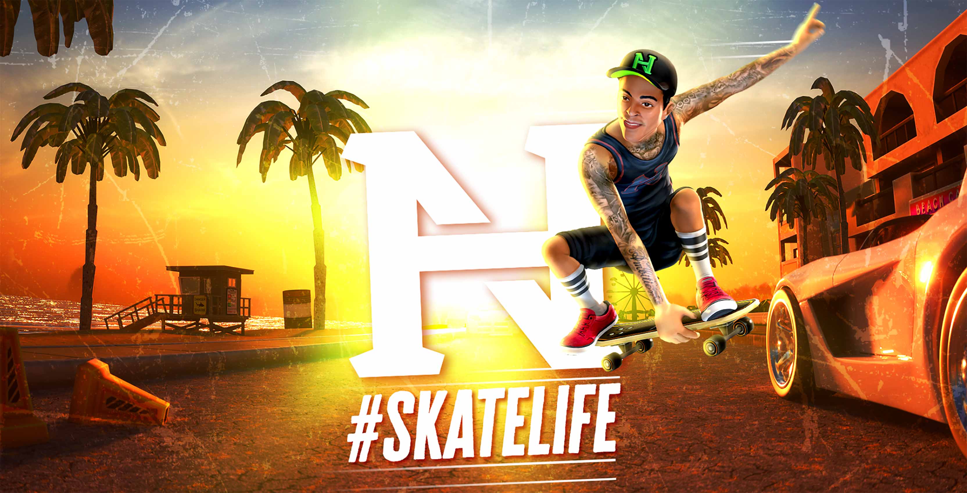 Nyjah Huston: #Skatelife mobile game header