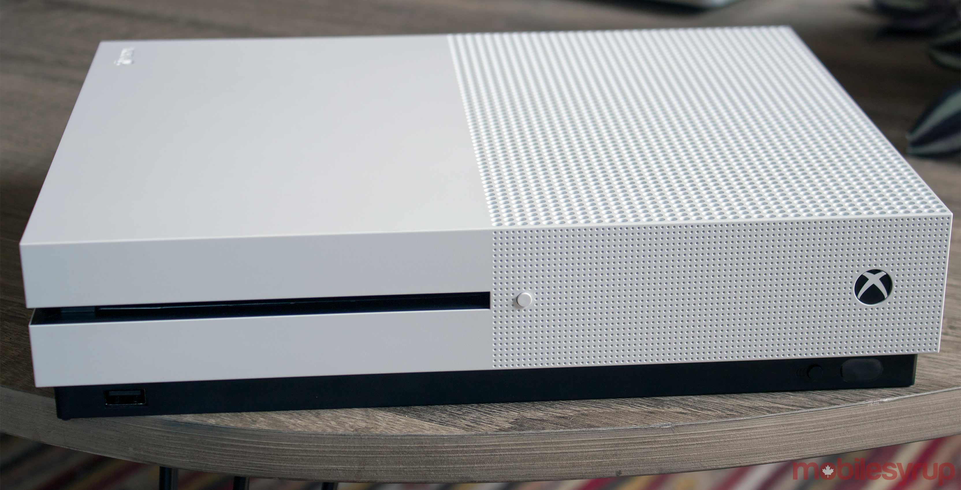 Xbox One white console front