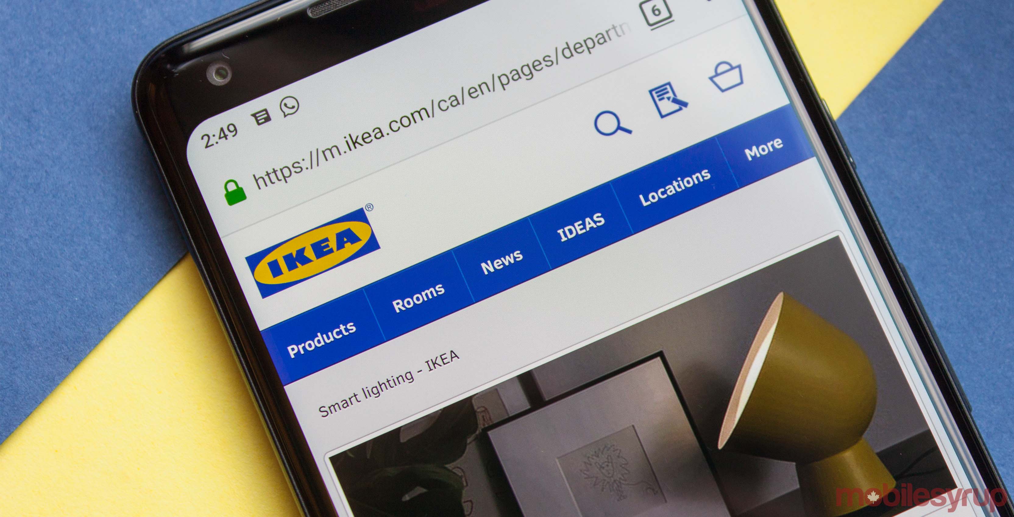 Ikea website on Android