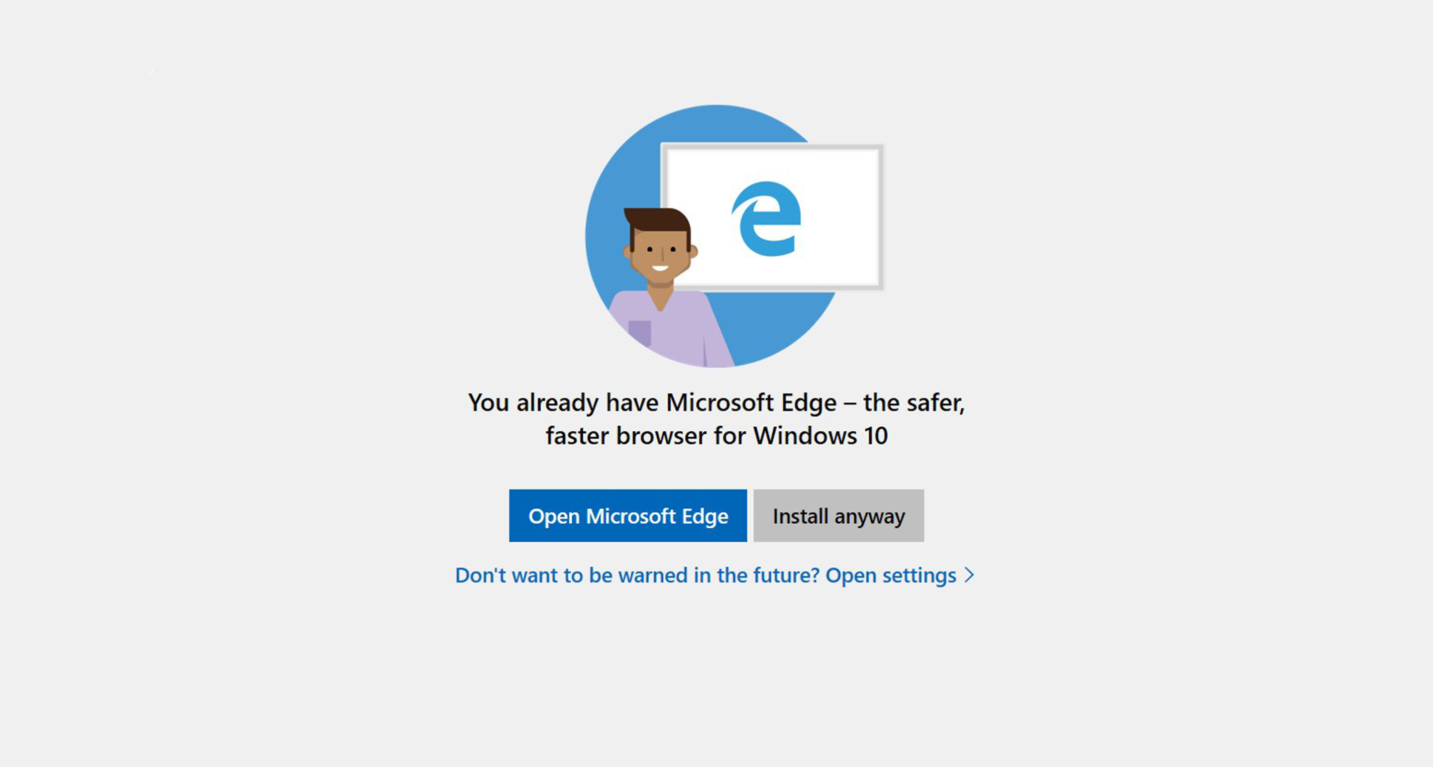Microsoft Edge pop-up