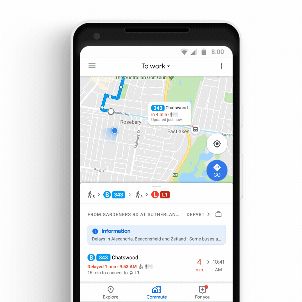 Google Maps live transit