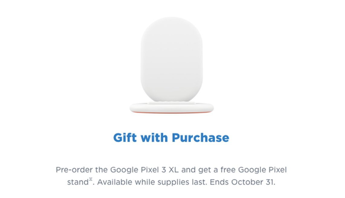 Google Pixel stand gift with purchase