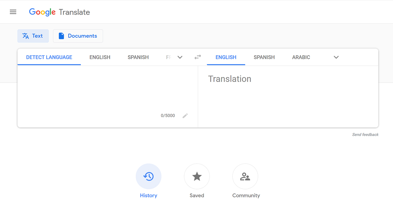 Googel Translate web redesign